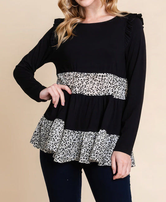 Solid Tiered Fashion Top