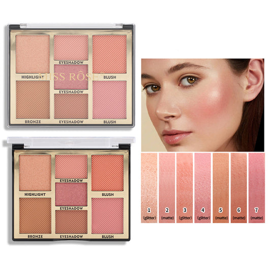Highlighter Blush Palette Contour and Cosmetics Blusher Light Face Blush Palette 1PCS