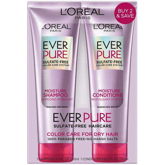 L'Oreal Paris EverPure Sulfate Free Moisture Shampoo and Conditioner Set