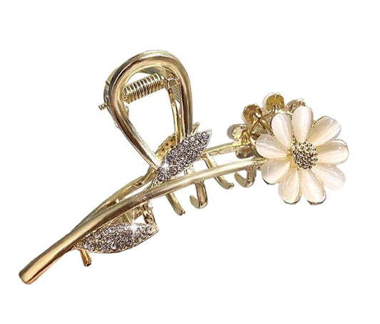 Hair Claw Clip, Elegant Metal Claw Clip, Large Jaw Clip Hair Clamp, Flower-5